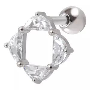 [미니아트]스퀘어 큐빅 써지컬 스틸 패션 피어싱