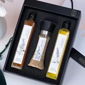 고소한 참기름200ml+저온압착 들기름200ml+참깨 그라인더 90g 선물세트