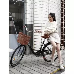엄마 자전거 시장 바구니자전거 어른 클래식 장보기 출퇴근