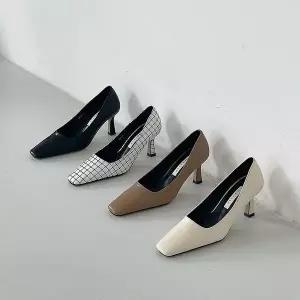 [하프클럽/]여성 베이직 스퀘어토 7cm 펌프스 구두 오피스룩