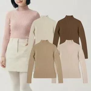 [하프클럽/셀러허브_여성트랜드패션]여성 골지 반폴라니트 겨울 여성니트