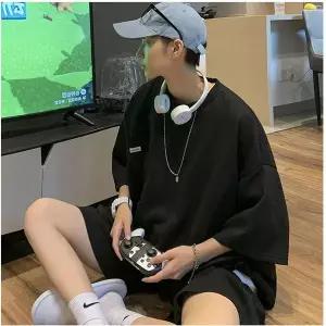 [하프클럽/]남성 5부트레이닝 스타일 반팔반바지 상하의 셋업