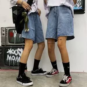 [하프클럽/]반바지 뒷밴딩 데님 베이직 팬티 허리