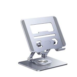 [미국배송] 호프너그스윈 휴대용 알루미늄 접이식 스탠드 360 회전 베이스 높이 조절 가능 IPAD PRO / AIR MINI와 호환 킨들 및 휴대폰에 적합 가정 사무실에 이상적임 (실버)