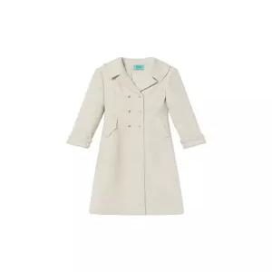 울 롱 코트 벨티드 겨울 더블 여성 오버핏 하이넥 누빔