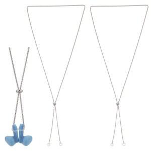 [미국배송] 분실 방지 체인 홀더가 있는 DELORIGIN 이어폰 코드 스트랩 스테인리스 스틸 목걸이와 조절 가능한 매듭 무선 이어버드 랜야드 넥 코드 PRO 3 2 1과 호환됨