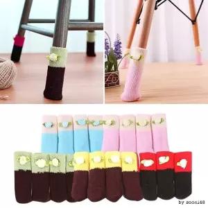 키다리무역꽃 의자발커버 4P 의자발캡 의자발사개 식탁의자양말 의자발덮게 의자발소음방지