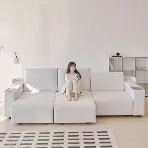 포스트모던 산드로 모션 전동 슬라이드 무빙 패브릭 4인 쇼파