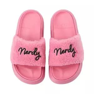 [널디](대전신세계)러블리 레터 플리스 슬라이드 핫핑크 PNEW24SD0128