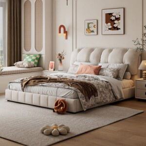 소프트백 패브릭 침대 타입 홈웨어 모던 심플 팝 1m8 더블 가정용 하이박스 수납 소형