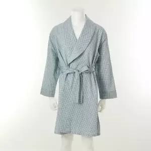 [와코루](본점) 면선염 잔체크 남성 목욕가운 로브가운[WRB2513M]