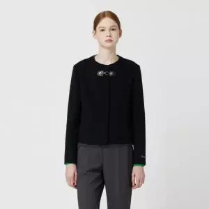 [롯데백화점]씨씨콜렉트 라운드넥 버클 장식 크롭 코트 C254MSG351