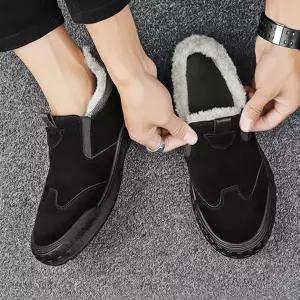 [신세계라이브쇼핑][옷자락] 남자 기모안감 러기드 아웃솔 캐주얼 슬립온 슈즈