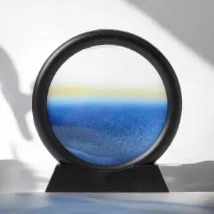 게더릭 슬로우 샌드 아트 액자 (블랙+블루)움직이는모래 모래멍 움직이는멍 멍때리기 원형 샌드멍 인테리어