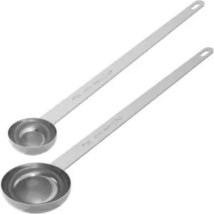 라이페니 2PCS 커피 스쿱 세트1큰술 2큰술 엑스트라 롱 핸들 계량 스푼 15ml 및 30ml 스테인리스 스틸