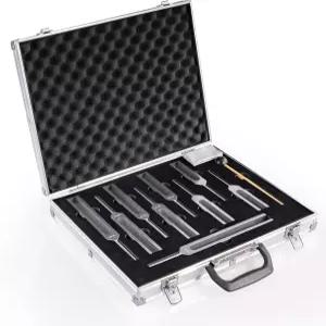 PPOLB 솔페지오 튜닝 포크 세트 치유 사운드 테라피를 위한 9종 표준 주파수 6종 및 누락된 3종 활성화제