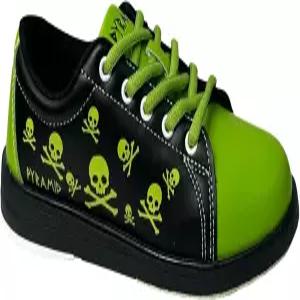 피라미드 유스 해골 블랙 /그린 볼링화 유니버설 슬라이드 밑창