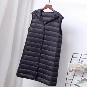 데일리조끼 외출 중년 롱패딩 단체 여행 학생롱 겨울 방한 캐주얼 복조끼 후드 복중년cde061