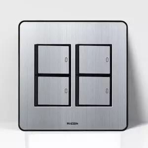 현대 하이콘 80 4구스위치 실버 1K211 16A 250V/전기/전등/조명/벽면/스위치/벽스위치/가정/용/거실/안방