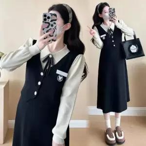 여자 원피스 롱 가을 겨울 방학 투피스 MACHI4