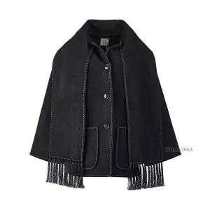 [토템] FW25 여성 스카프 디테일 코트 244WRO918FB0292 001