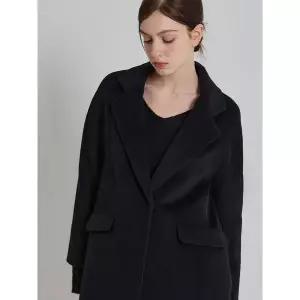 [르오트]노블 미니멀 울블렌디드 미디 울코트 사이즈 55 77까지_P414734320