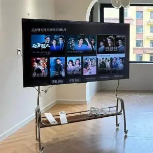 티비 스탠드 원목 거치대 이동식 모던 tv  거실 이젤형 우드 인테리어 받침