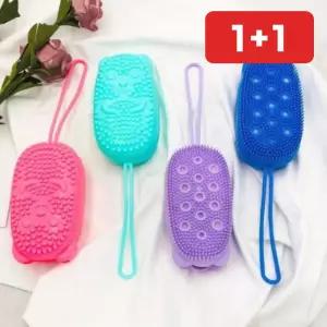 아기 어린이 실리콘 버블타올 거품 샤워 마사지 바디브러쉬  1+1