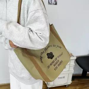 에코 카키 플로랄 캔버스 가방 에코백 캔버스가 WFITJYT