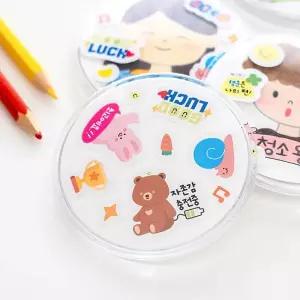 [오피스스쿨] 민화 칭찬 뱃지 만들기 DIY 나만의뱃지 스승의날 스티커만들기 미술재료키트 아크릴 원형 뱃지 인성교육