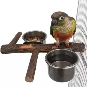 잉꼬 버지 러브버드 앵무새 나무 농어 스테인리스 스틸 새 모이통
