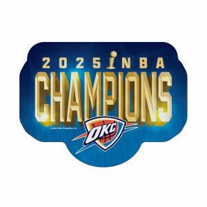 리코 인더스트리 NBA 농구 오클라호마 시티 썬더 2025 챔피언 셰이프 컷 페넌트 - 홈 및 거실 장식 소프트 펠트 EZ를 걸 수 있습니다