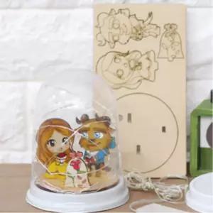 미녀와야수 투명돔 무드등 만들기 LED 우드 색칠 조립 사회복지 단체선물 손힘기르기 공예