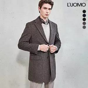 워모 울 캐시미어 퀼트 트리밍 코트