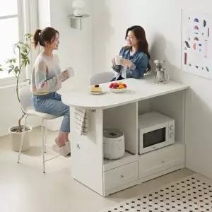 [지베스]위드 1200 반타원형 렌지대 홈바 아일랜드 식탁 테이블