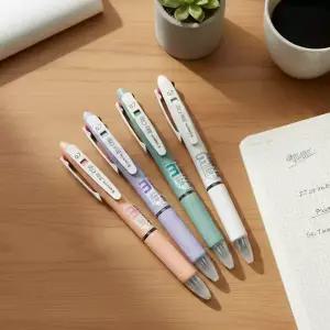 삼색 필기 사무용 클립 볼펜 0.7mm 12개입 4가지 컬러