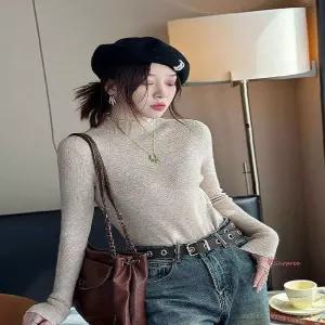 여성 겨울 6컬러 좋은 도톰 이너티 신축성 하프터틀넥ijk954