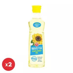 오뚜기 해바라기유 0.9L 2개 오일 식당 식물성오일 냉압착 주방 식용