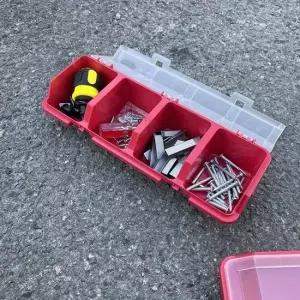 4칸 공구 보관함 정리함 박스 다용도 플라스틱 분리 못