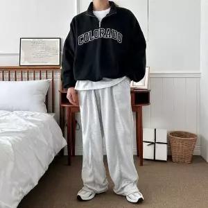 [하프클럽/]남자 3컬러 와이드 데일리 홈웨어 꾸안꾸 츄리닝바지