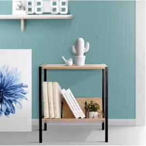 거실 사무실 틈새 2단 우드 미니 철제선반 책정리 진열대 만화책 오픈형 책장