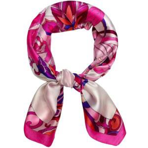 27.5인치 실크 필링 스카프 미디엄 스퀘어 새틴 헤드 넥 밤잠자는 여성용 헤어