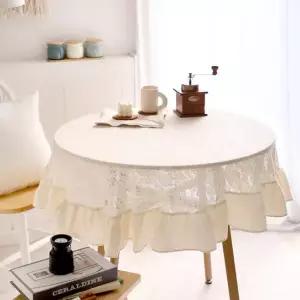 플로레 레이스 프릴 원형식탁보 테이블보 130원형