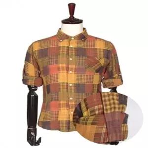 이중직 체크패턴 롤업 셔츠 남성의류 남성남방