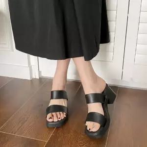 통굽 슬리퍼 키높이 여름 샌들 웨지힐슈즈 여성샌들