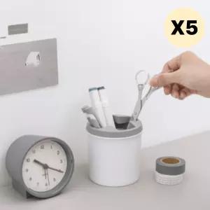 프랑코 펜슬 홀더 연필꽂이 사무용품 정리 그레이 5P