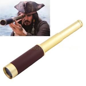 미니 망원경 황동 해적 단안경 25x30 접이식 레트로 단안경 게임 여행 하이킹 사냥 캠핑용