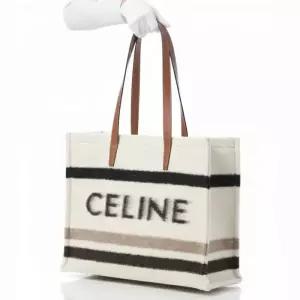 셀린느 자카드 스트라이프 카바스 라지 토트백