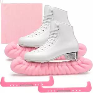 소울첸 스케이트 가드 소커 및 수건 선물 세트 스 스케이팅 소프트 블레이드 커버 피겨 스케이터 하키