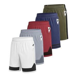 Liloak 5팩 남성용 운동용 반바지, S 1개/그린 있는 주머니가 1개, 블루 농구 2개/화이트 5피스 여름 캐주얼 1개/레드